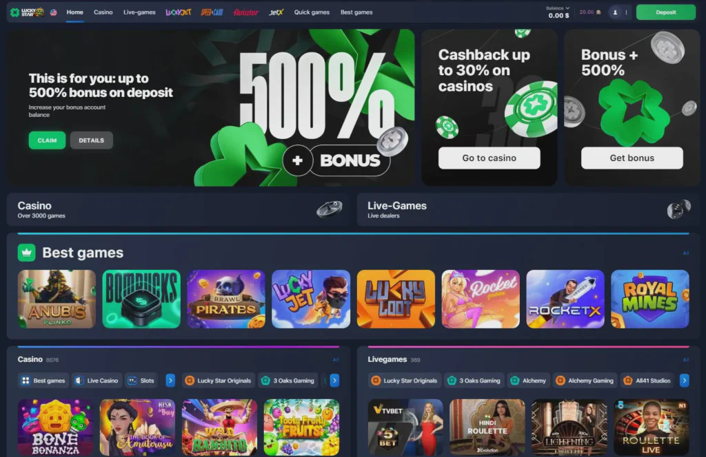 Characteristics of LuckyStar Online Casino